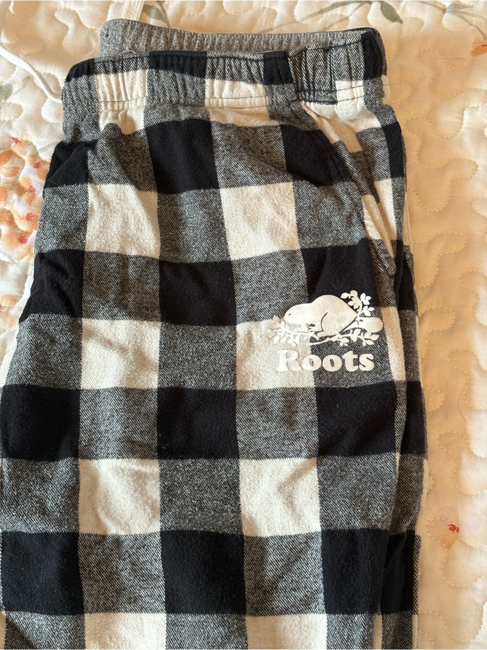 Roots Black and White Buffalo Plaid Lounge Pants